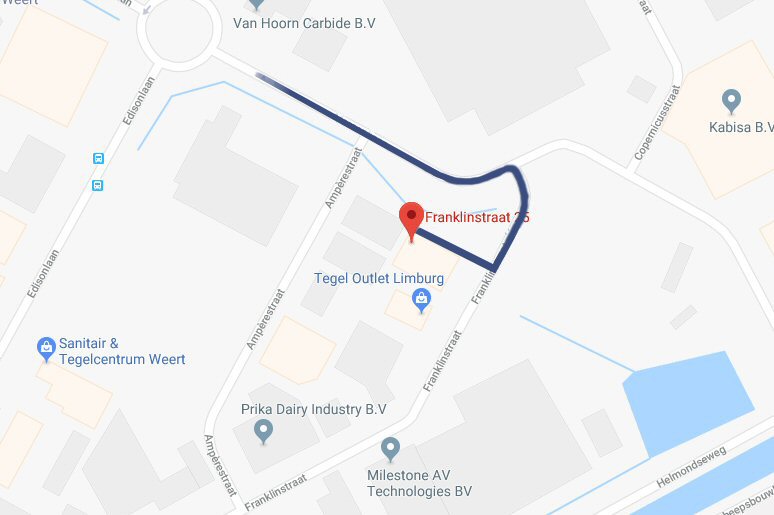 Route naar Productronics via Google Maps